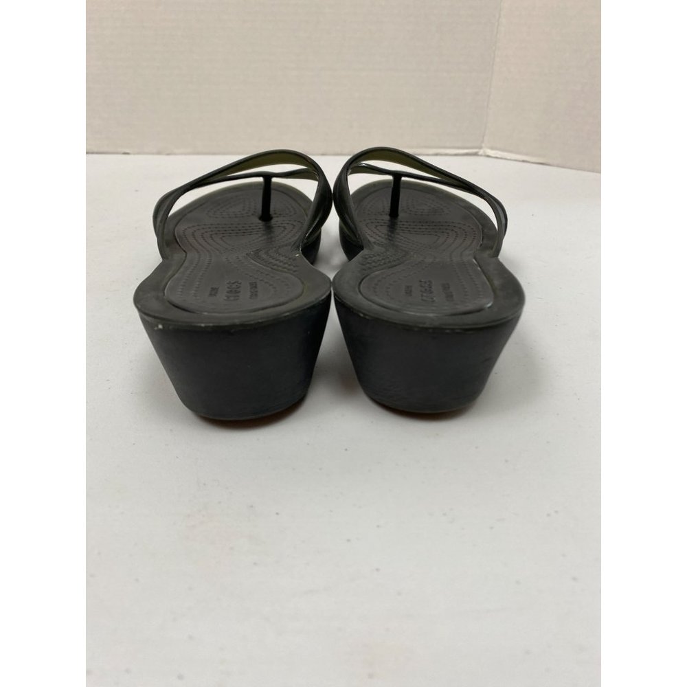 crocs black slides sandals size 7 women - Picture 5 of 7